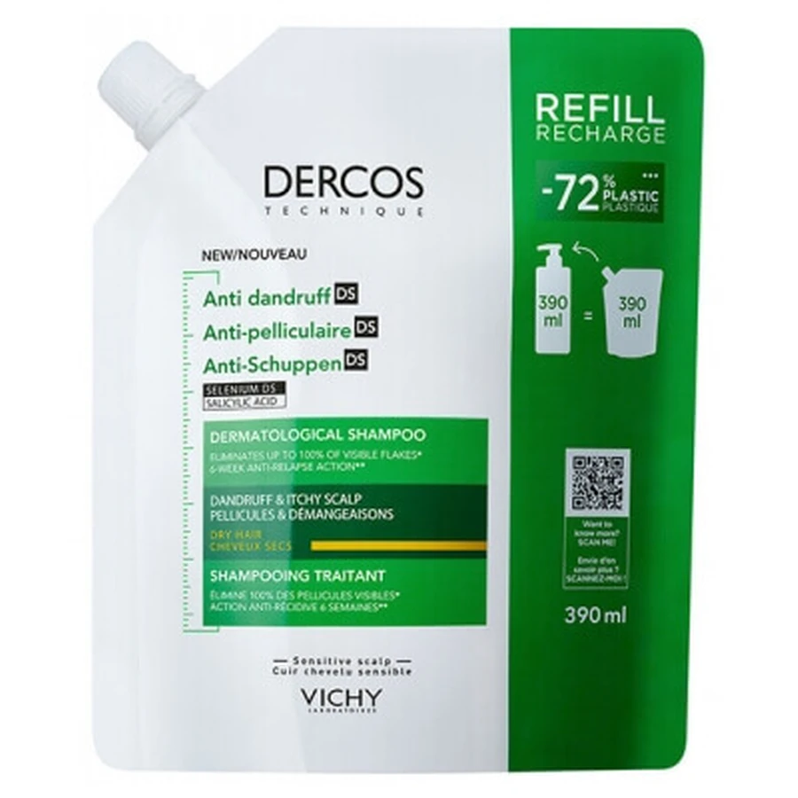 Vichy Dercos Anti-Roos Behandelingsshampoo DS voor droog haar Eco-Refill 3x390 ml