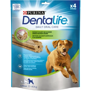 PURINA Dentalife Adult Large, golosinas para perros grandes, barritas, 4 unidades