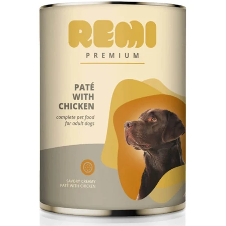 REMI PREMIUM, XS-XL, Chicken, Canned Wet Dog Food (Pâté), 400g