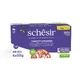 SCHESIR, Thon et bœuf, nourriture humide en conserve pour chat (en gelée), lot de 6 boîtes de 50 g
