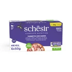SCHESIR, Thon et bœuf, nourriture humide en conserve pour chat (en gelée), lot de 6 boîtes de 50 g
