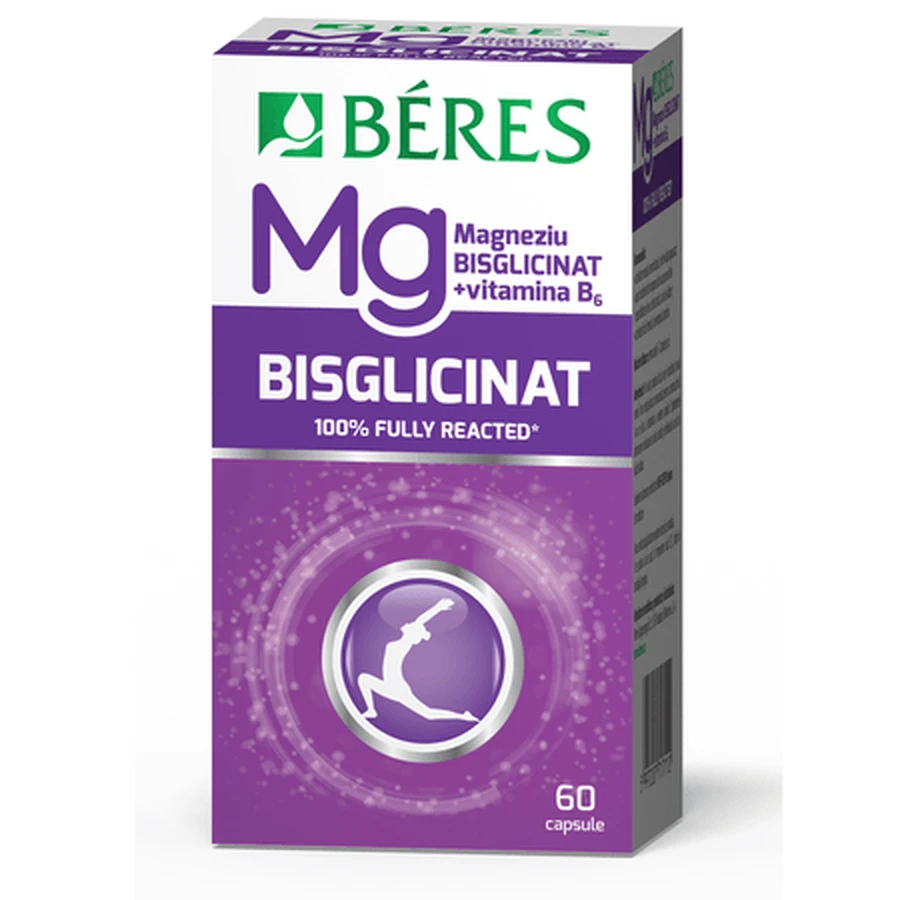 Magnesium-Bisglycinat und Vitamin B6, 60 Kapseln, Beres