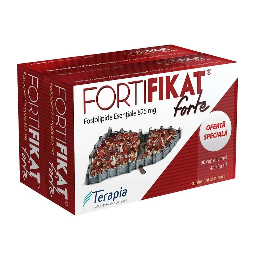 Verpakking Fortifikat Forte 825 mg, 30+30 capsule, Terapia