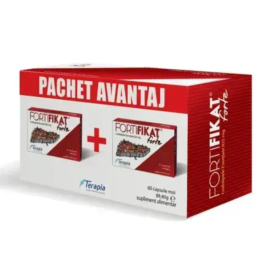 Verpakking Fortifikat Forte 825 mg, 30+30 capsule, Terapia