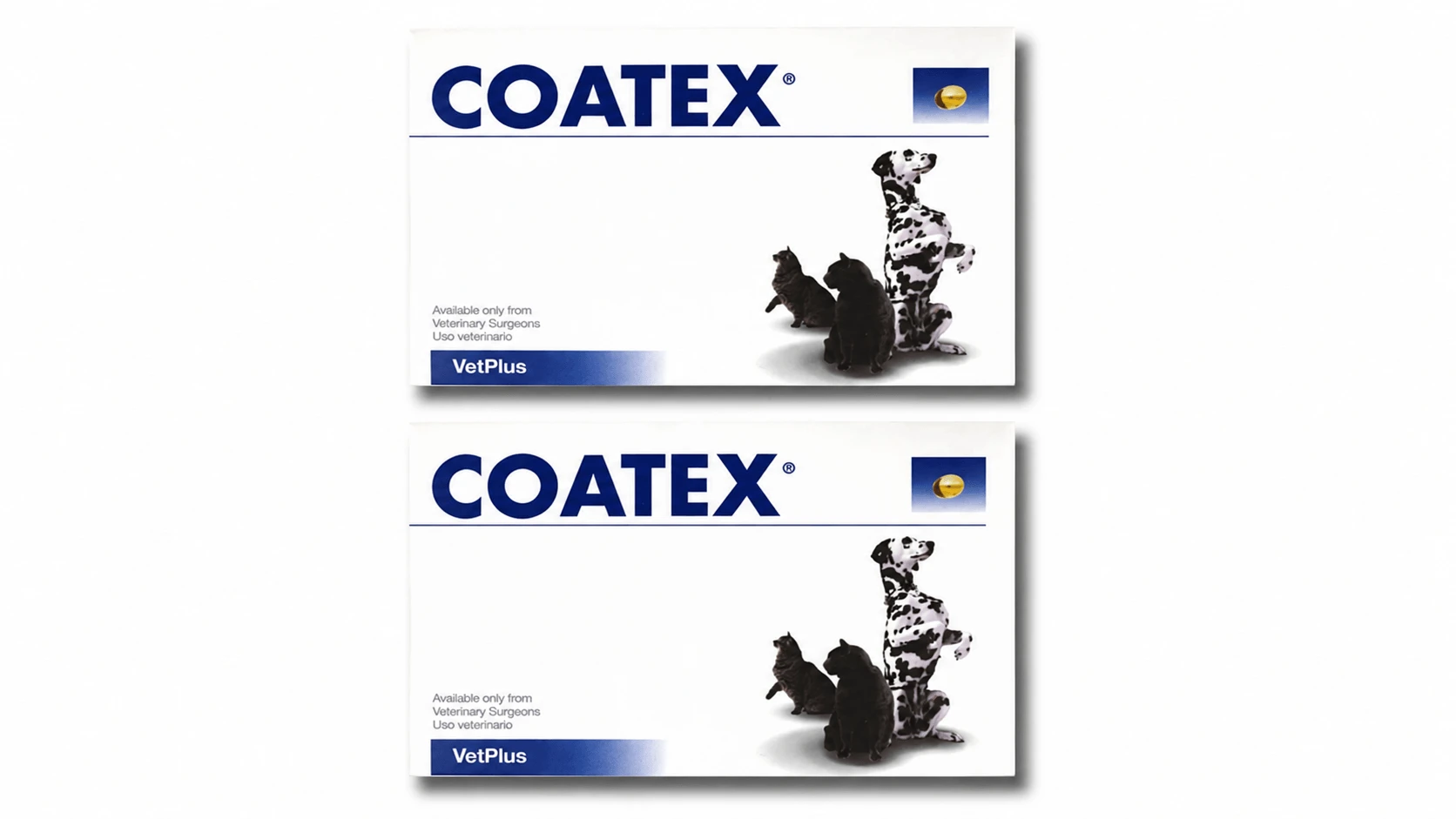 Coatex, 2x60 capsules, nutritional supplement for dogs and cats, for healthy skin and coat, VetPlus