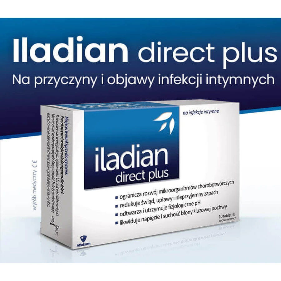 Iladian Direct Plus, 2x10 vaginal tablets, Aflofarm