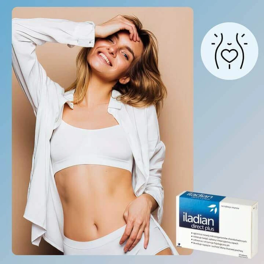 Iladian Direct Plus, 2x10 vaginal tablets, Aflofarm