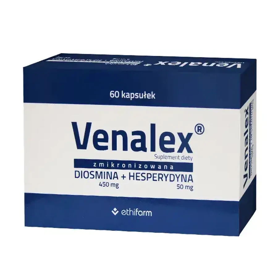 Venalex, diosmină micronizată + hesperidină, 3x60 capsule, Ethifarm