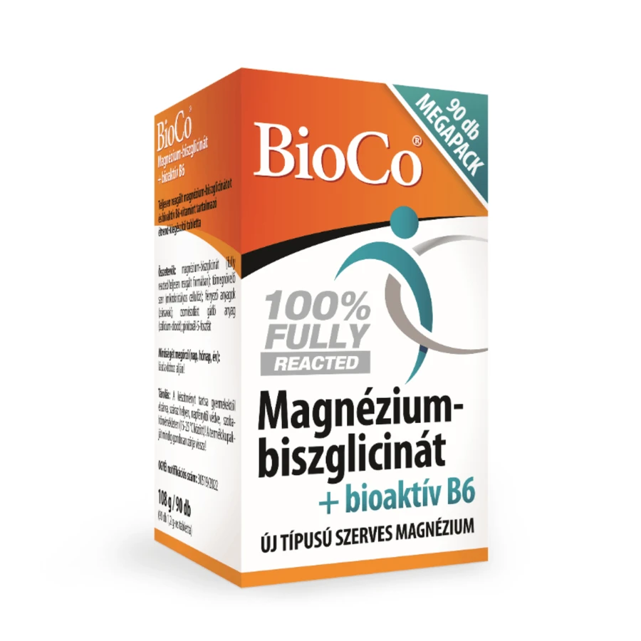 Magnesiumbisglycinaat met bioactieve vitamine B6, 90 capsules, BioCo