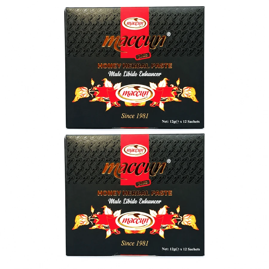 Pastă de miere pentru potență Afrodisiac Herbal, 2x12 plicuri x 12 g, Maccun
