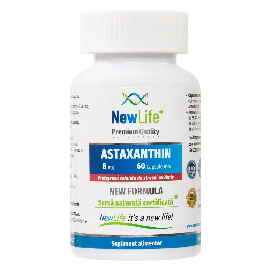 Astaxanthin, 8 mg, 2x60 softgels, NewLife+