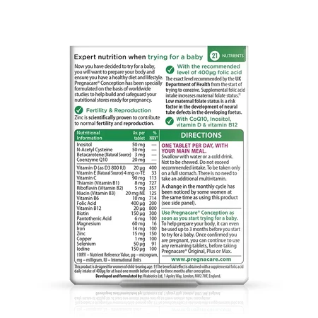 Pregnacare Before Conception, 2x30 tablete, Vitabiotics