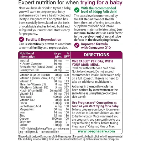 Pregnacare Before Conception, 2x30 tablete, Vitabiotics