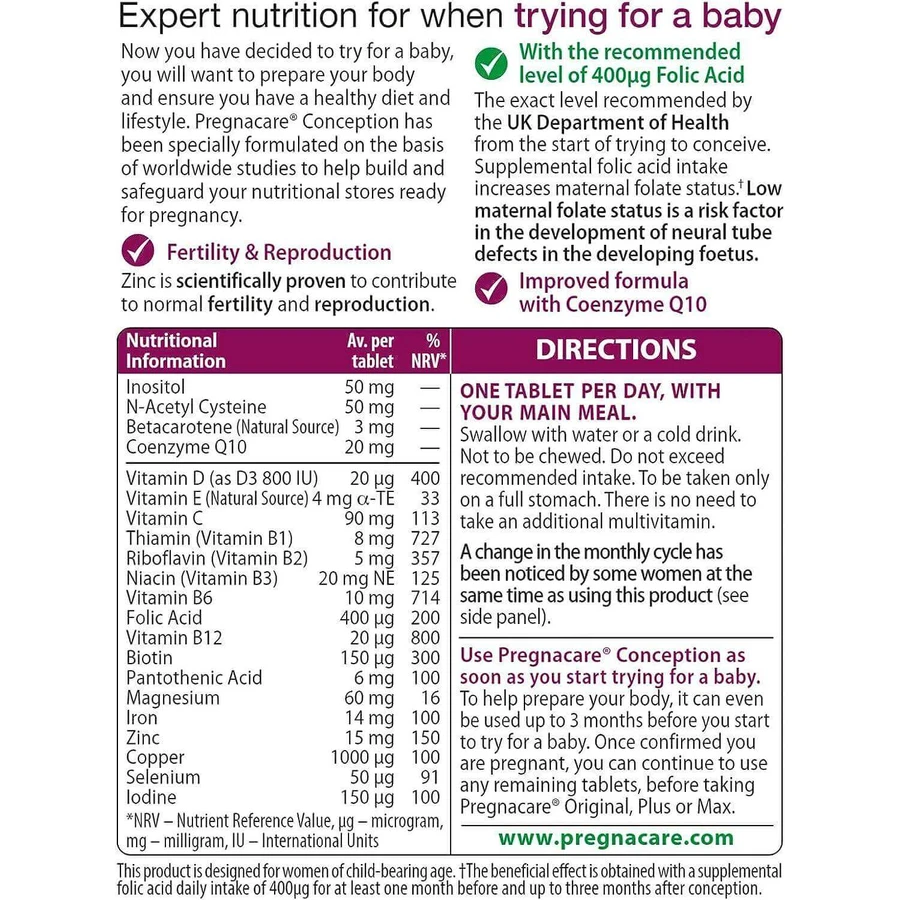 Pregnacare Before Conception, 2x30 tablete, Vitabiotics