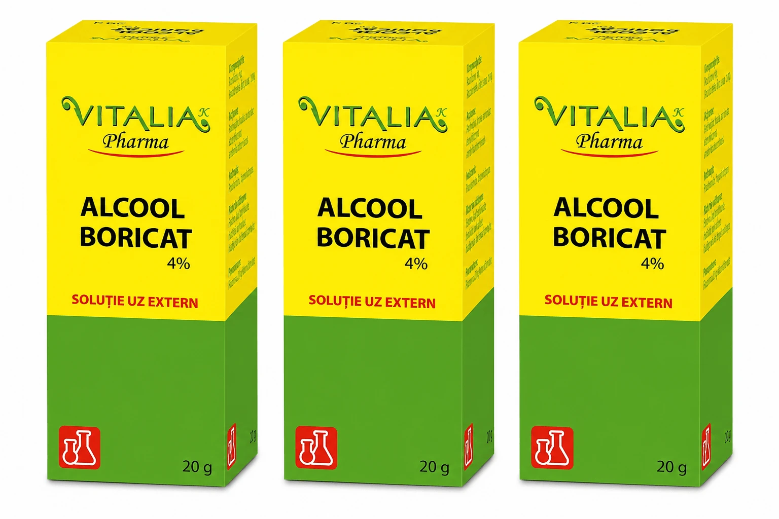 Boric Alcohol 4%, 3x20 g, Vitalia