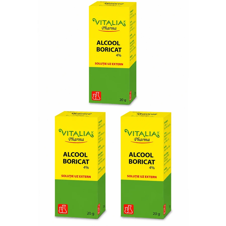 Boric acid solution 4 %, 3x20 g, Vitalia