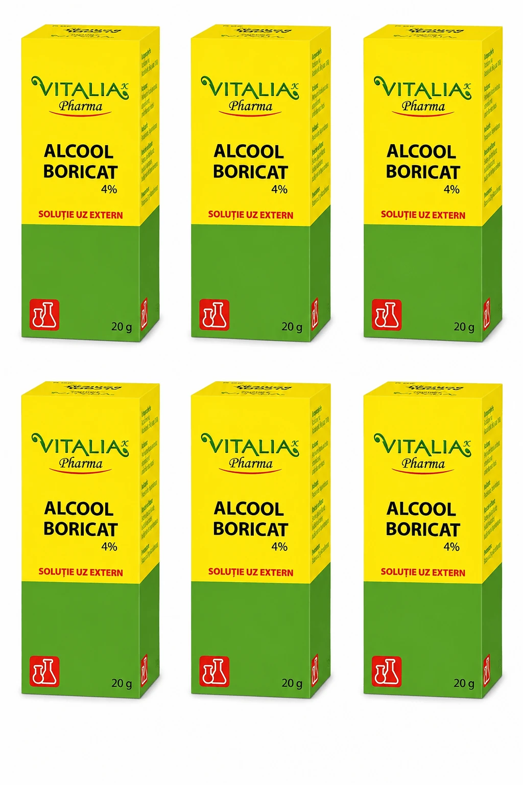 Boric Alcohol 4%, 6x20 g, Vitalia