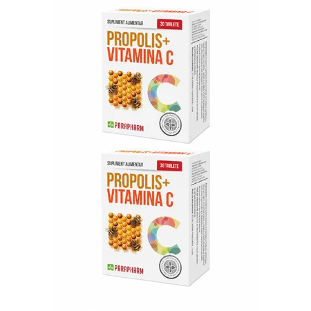 Propolis + Vitamina C, 2x30 tablete, Parapharm