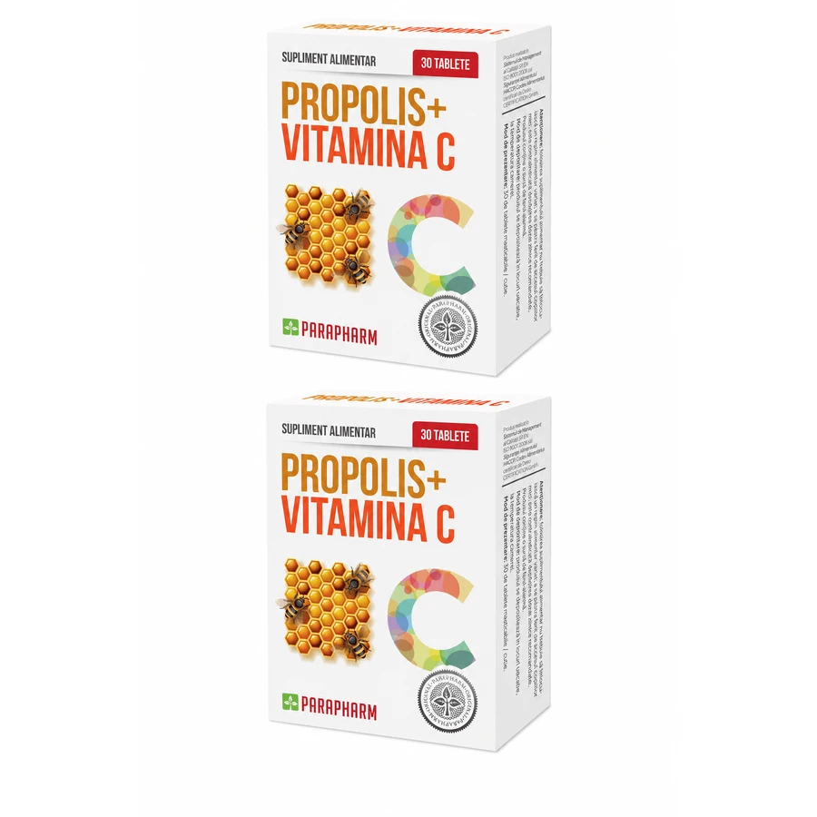 Propolis + Vitamina C, 2x30 tablete, Parapharm