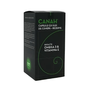  Gélules d'huile de chanvre Canah, recharge, 90 gélules