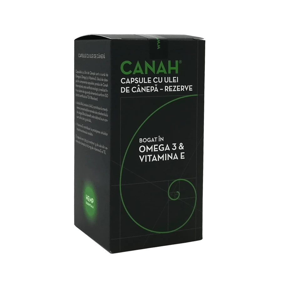  Gélules d'huile de chanvre Canah, recharge, 90 gélules