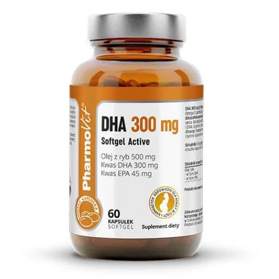 PharmoVit DHA 300 mg Softgel Active, 60 cápsulas