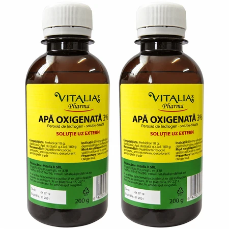 Waterstofperoxide 3%, 2x200 ml, Vitalia
