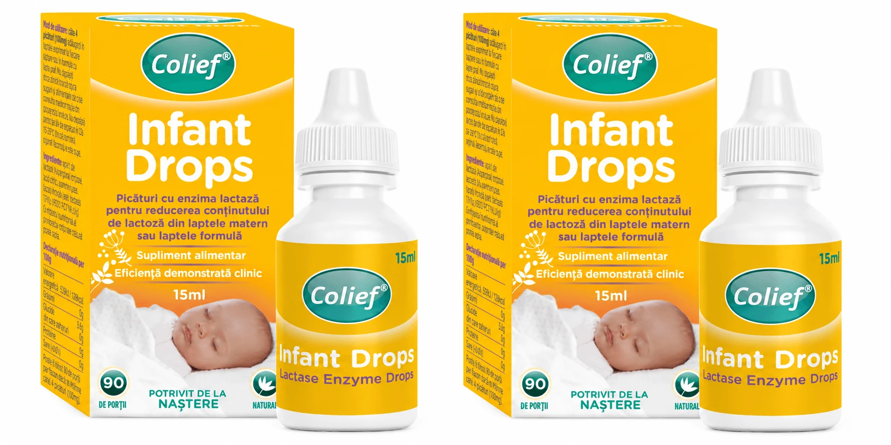 Lactase enzyme drops, Infant drops, 2x15 ml, Colief
