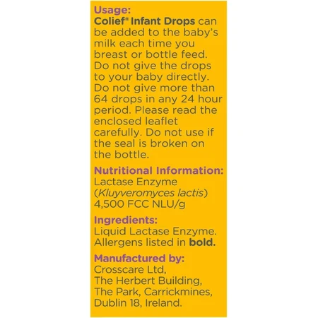 Colief Druppels met lactase-enzym voor zuigelingen, 2x15 ml