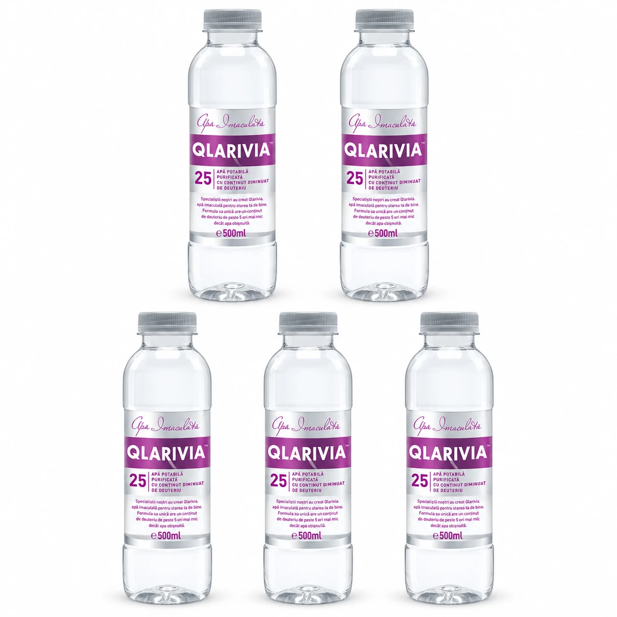 Qlarivia Low Deuterium Water 25 ppm, 5x500 ml, Mecro System