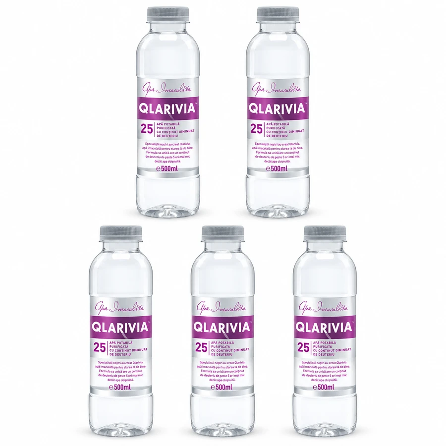 Qlarivia water met verlaagd deuteriumgehalte, 25 ppm, 5x500 ml, Mecro System