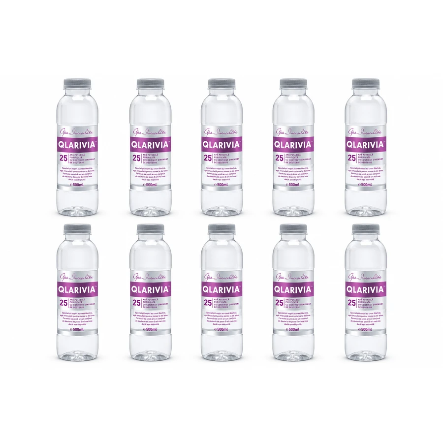 Qlarivia water met verlaagd deuteriumgehalte, 25 ppm, 10x500 ml, Mecro System