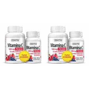 Premium vitamine C 1000 mg, 2x90 capsules, Zenyth