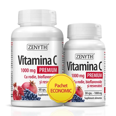 Premium vitamine C 1000 mg, 2x90 capsules, Zenyth