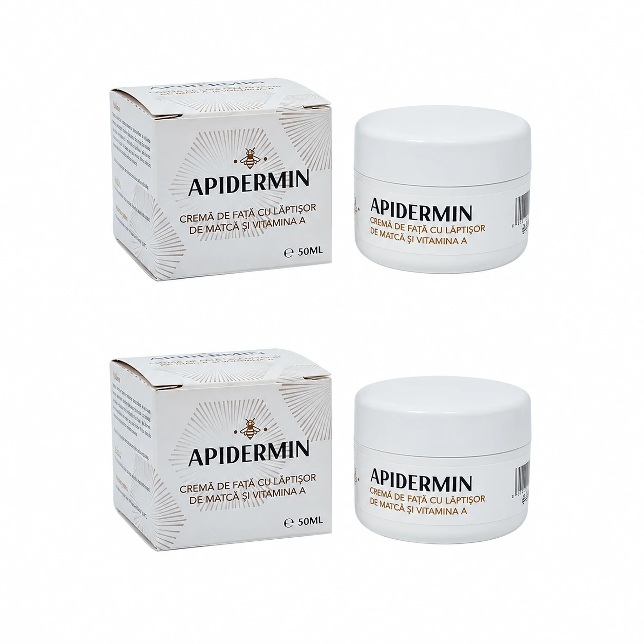Apidermin face cream with royal jelly and Vitamin A, 2x50 ml, Complex Apicol Veceslav