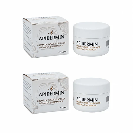 Apidermin face cream with royal jelly and Vitamin A, 2x50 ml, Complex Apicol Veceslav