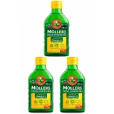 Ulei de pește Gold cu Omega-3, aromă de lămâie, 3x250 ml, Möller’s