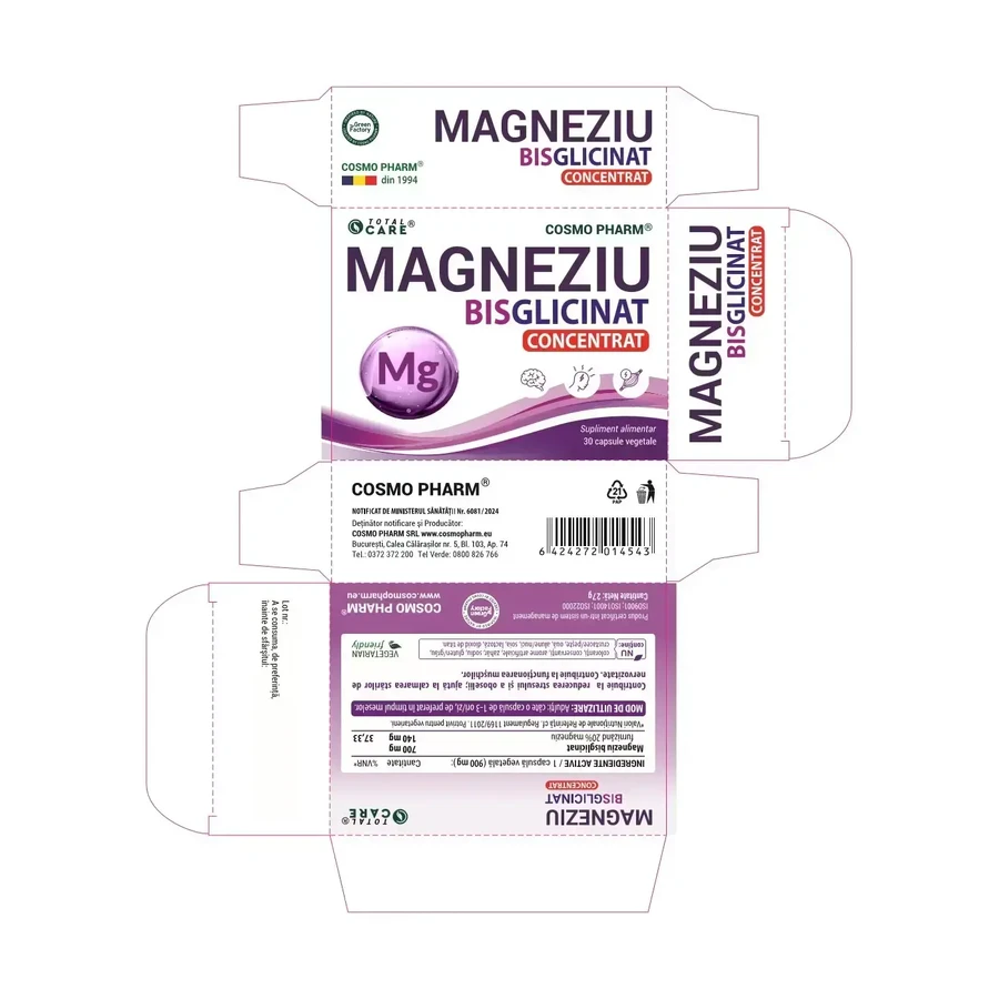 Magnesium Bisglycinate, 2x30 capsule, Cosmopharm