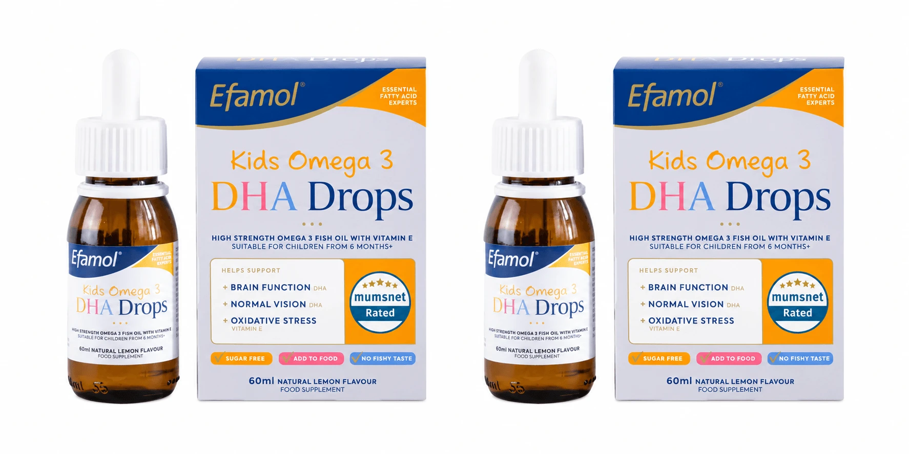 Drops with Omega 3 DHA for children, 2x60 ml, Efamol