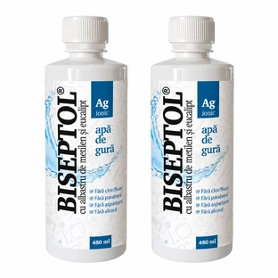 BiSeptol enjuague bucal con azul de metileno y eucalipto, 2x480ml, Dacia Plant