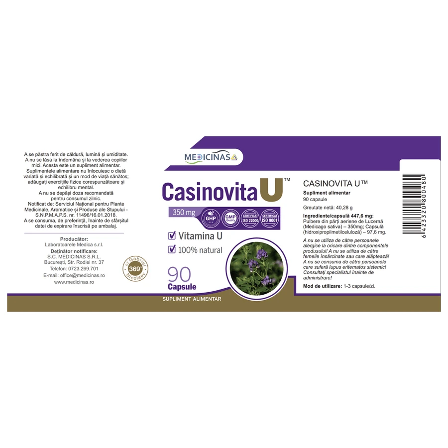Casinovita U, 2x90 capsules, Medicinas