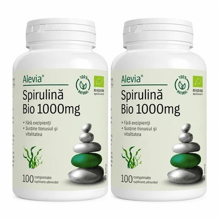 Spirulină Bio 1000 mg, 2x100 tablets, Alevia