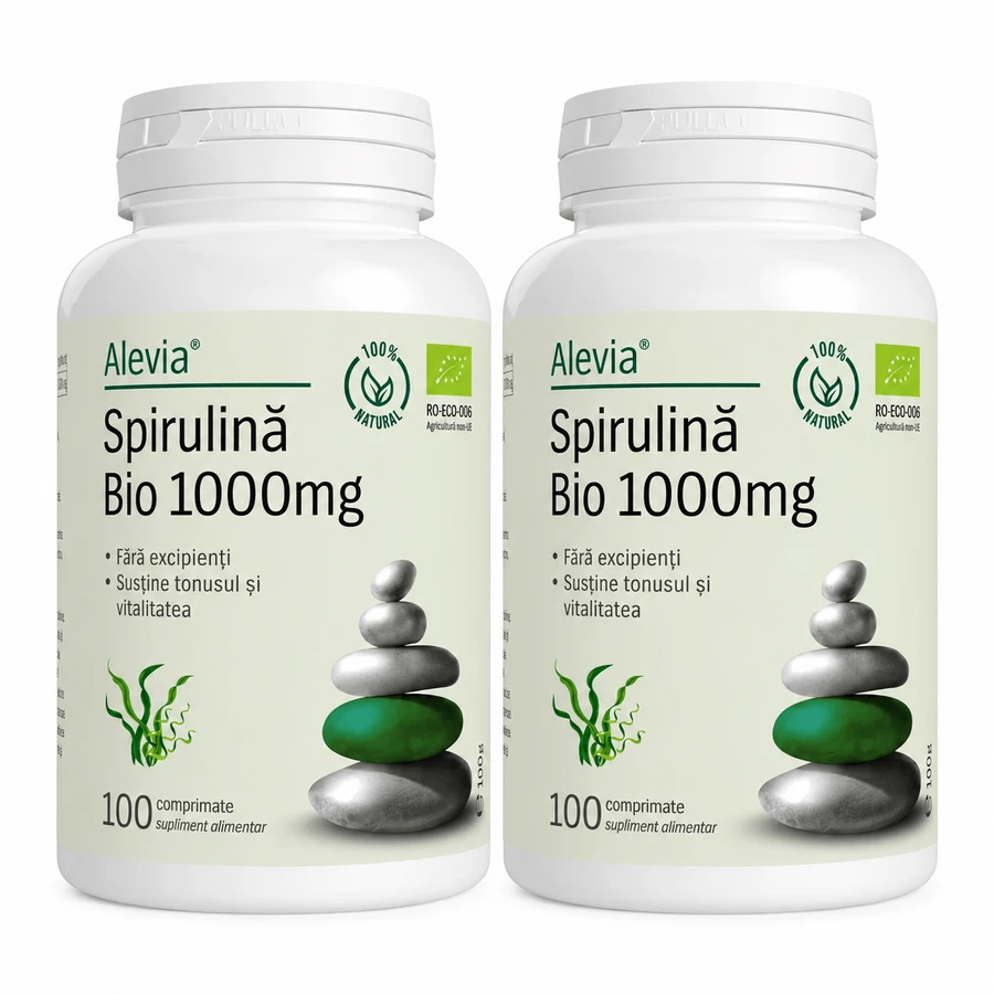 Spirulină Bio 1000 mg, 2x100 tablets, Alevia