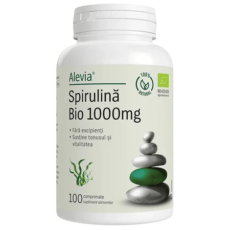 Spirulină Bio 1000 mg, 2x100 tablets, Alevia