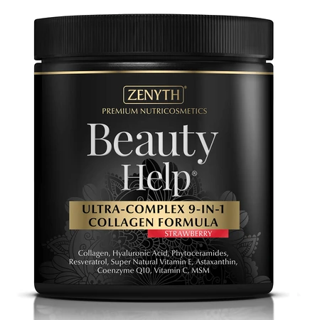 Beauty Help Ultra-Complex 9-in-1 Collagen Formula with Strawberry Flavour, 2x300 g, Zenyth