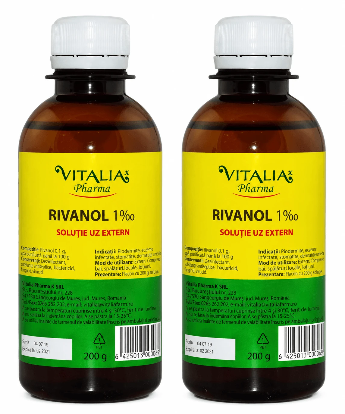 Rivanol 0.1%, 2 x 200 g, Vitalia