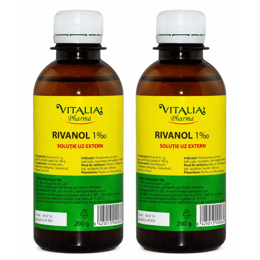 Rivanol 0,1%, 2x200 g, Vitalia