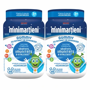 Minimarțieni jeleuri cu Echinacea Gummy, 2x60 jeleuri, Walmark