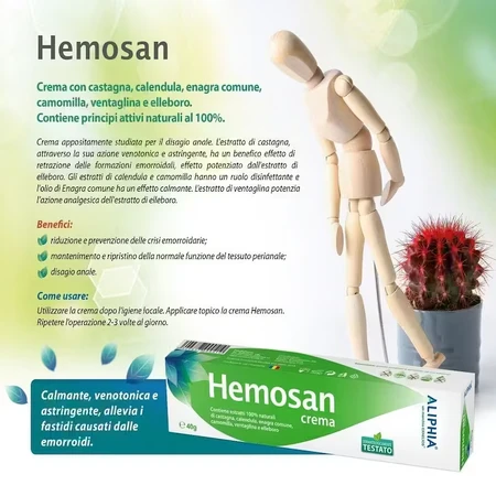Hemosan Aliphia cream for inflamed areas, 2x40 g, Exhelios