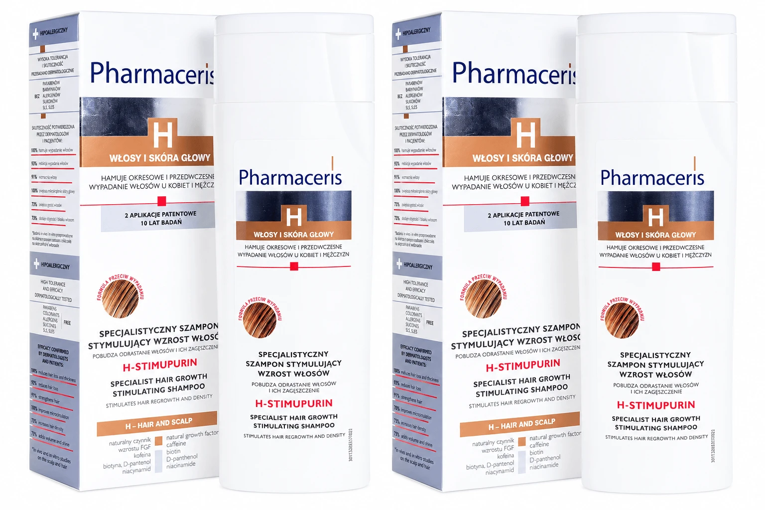 Pharmaceris H Stimupurin, Specialized shampoo for stimulating hair growth, 2x250 ml